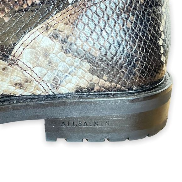 ALLSAINTS Brigade Combat Boots Snakeskin Print Size - Picture 8 of 12
